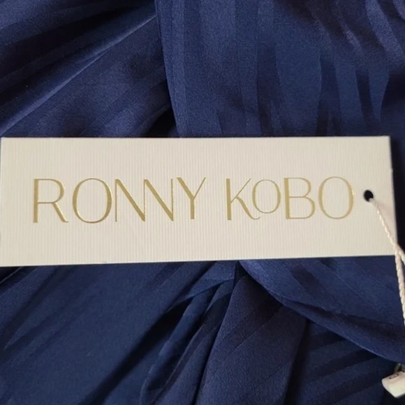 Ronny Kobo Shanaya Dress NWT in Navy Blue Zebra Size S - Picture 8 of 11
